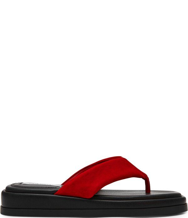 スティーブ マデン レディース シューズ サンダル プラットフォーム スエード Steve Madden Bella Suede Platform Flip Flops Red レッド