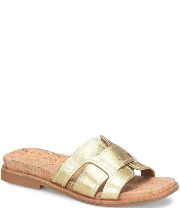 ソフト レディース シューズ サンダル レザー Sofft Racheleather Stitch Sandals Gold ゴールド