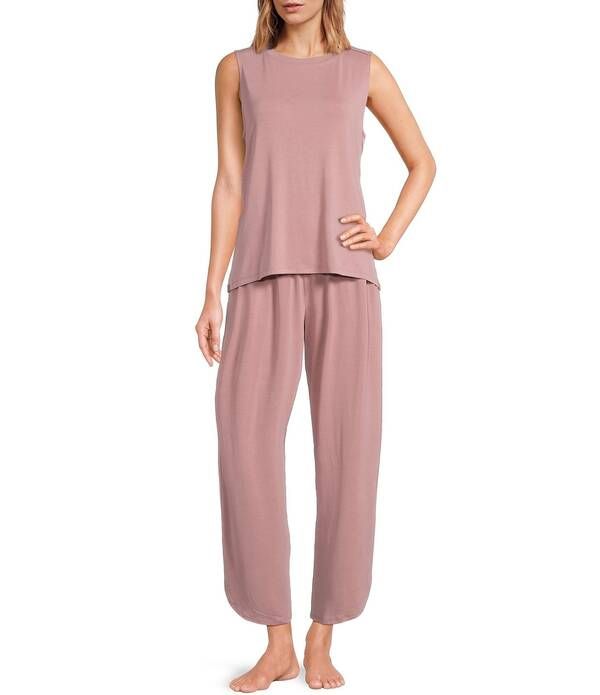 ベアフットドリームス レディース アンダーウェア ナイトウェア ジャージー Barefoot Dreamsand Washed Jersey Tank Pant Coordinating Lounge Seteaberry サンド