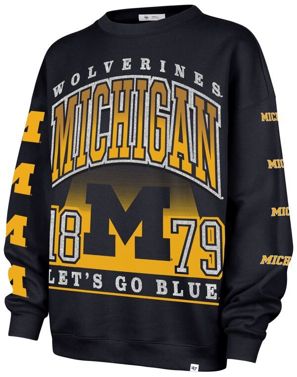フォーティーセブン レディース アウター パーカー・スウェット シャツ 47 Womens Michigan Wolverines Navy Go Big Pullover Sweatshirt NoColor ネイビー