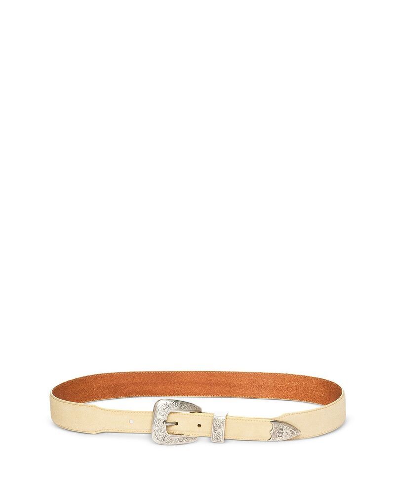 ザ・グレート レディース アクセサリー ベルト レザー THE GREAT Western Tapered Leather Belt CREAM WITH SILVER クリーム