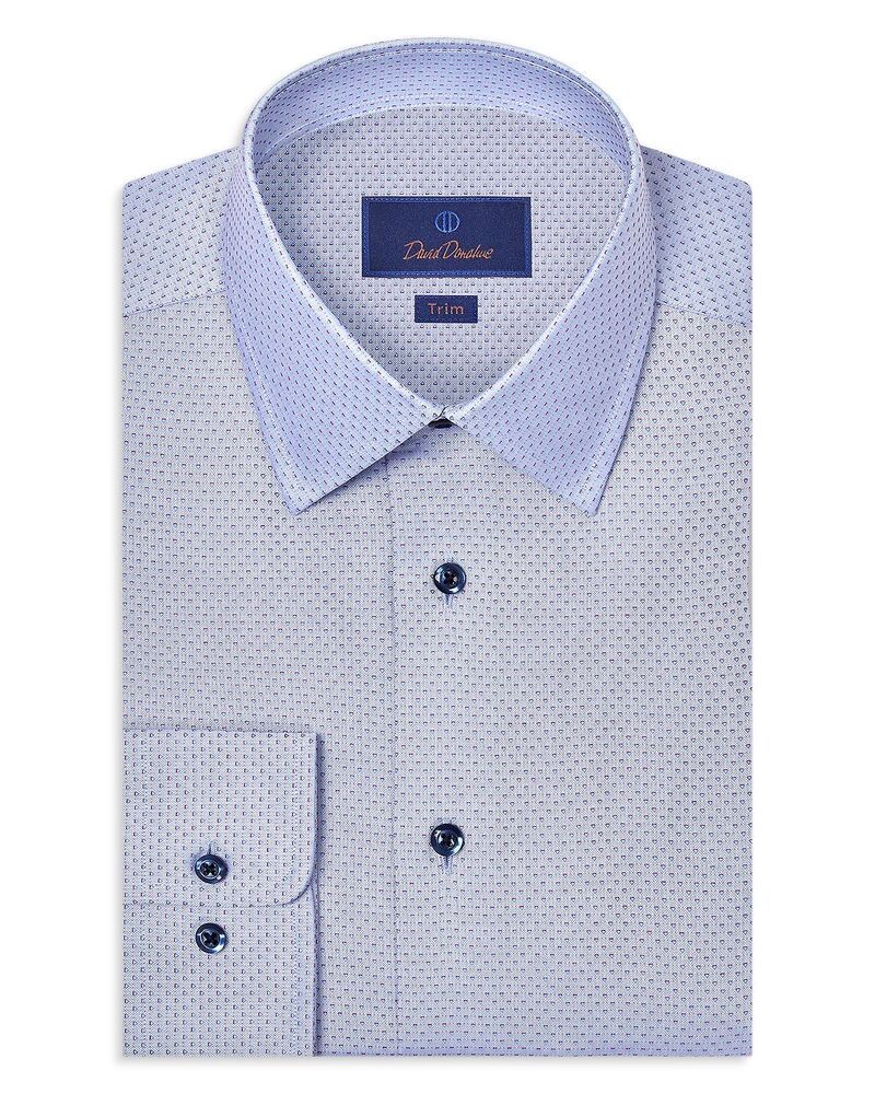 デイビッドドナヒュー メンズ トップス シャツ Davidonahue Trim Fitexturedobby Dresshirt Sky Berry
