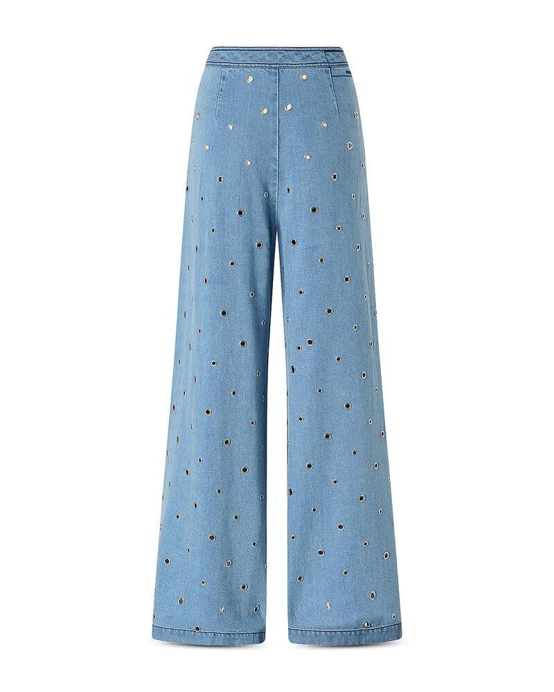 ピンコ レディース ボトムス カジュアルパンツ PINKO Stiratrici Chambray Pants Blue ブルー