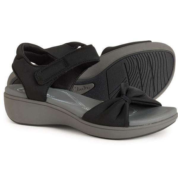 クラークス レディース シューズ サンダル アンクル Clarks Breeze Rae Sarankle Strap Sandals For Women Black Textile ブラック