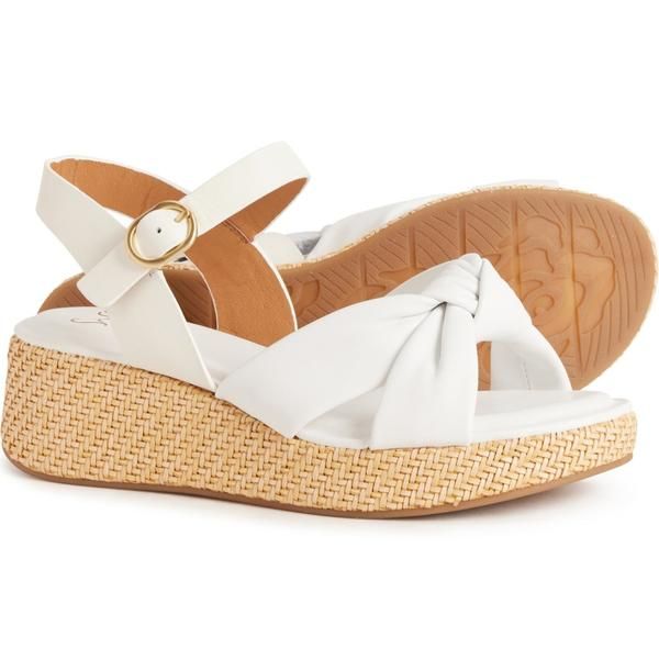 ソフト レディース シューズ サンダル レザー Sofft Farah Wedge Sandals Leather For Women White ホワイト