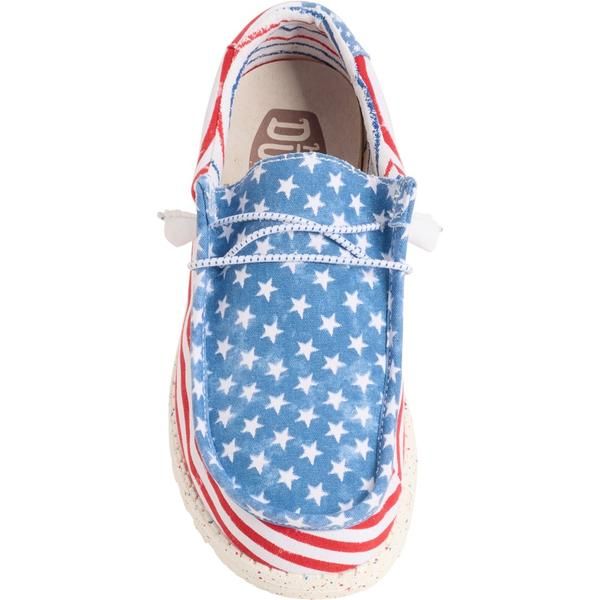 ヘイデュード メンズ シューズ スニーカー Hey Dude Wally Patriotic Sneakers SlipOns For Men Stars And Stripes ストライプ ヘイデュード メンズ シューズ スニーカー Hey Dude Wally Patriotic Sneakers SlipOns For Men Stars And Stripes ストライプ