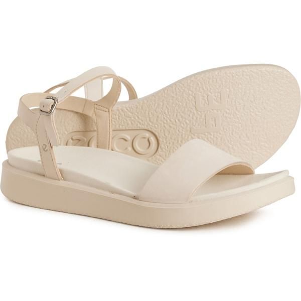エコー レディース シューズ サンダル レザー ECCO Flowt Wedge Sandals Leather For Women Limestone