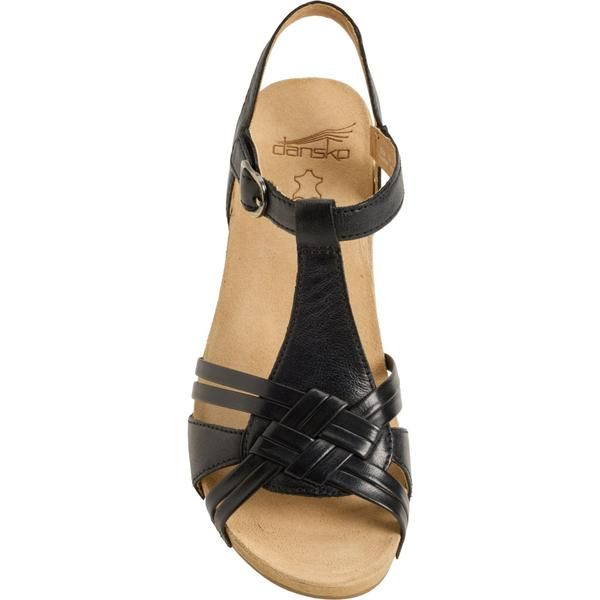 ダンスコ レディース シューズ サンダル レザー Dansko Tia Sandals Burnished Leather For Women Black Milled Burnished ブラック