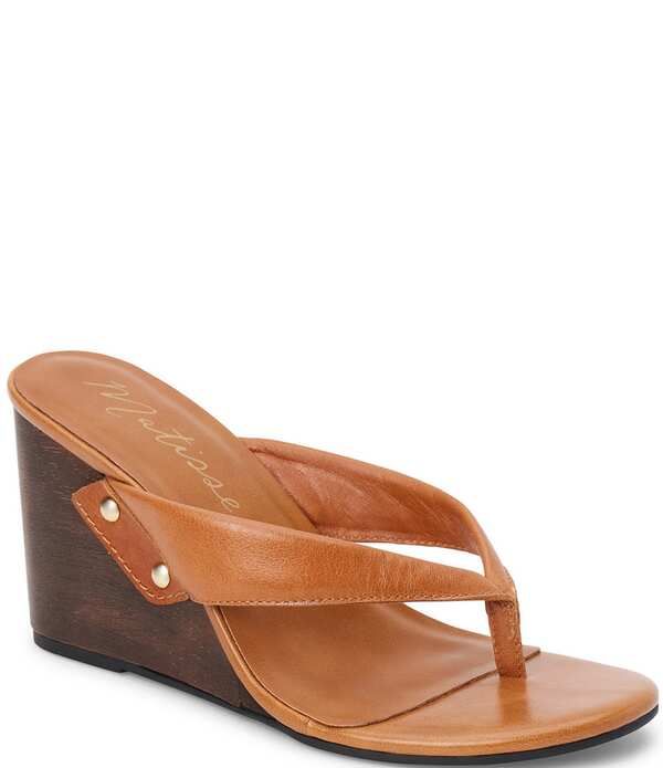 マチス レディース シューズ サンダル レザー Matisse Maryland Leather Wedge Thong Sandals Butterscotch