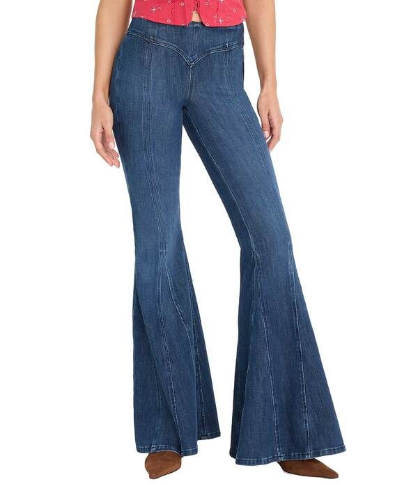 グッドアメリカン レディース ボトムス デニムパンツ ジーンズ Good American Dolly Joleans Extreme Flare Jeans Indigo1196