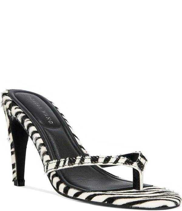 アザレア ワン レディース シューズ サンダル プリント Azalea Wang Lewis Zebra Print Calf Hair Thong Slide Sandals Brown Multi ブラウン