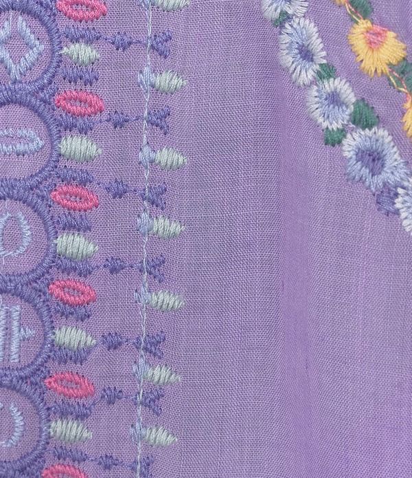 ジョニーワズ レディース トップス シャツ フラワー柄 ヘンリーネック フラワー JOHNNY WAS Bahari Floral Embordered Henley Neck Long Sleeve Tunic Paisley Purple パープル