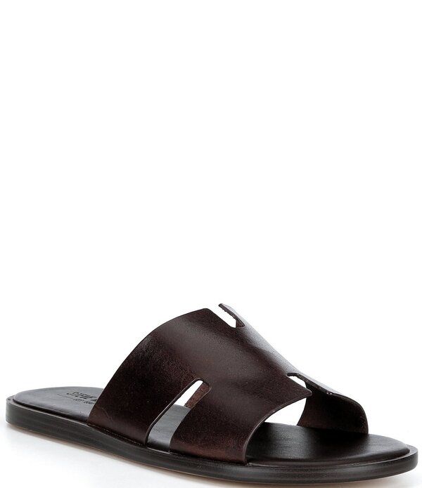スティーブ マデン メンズ シューズ サンダル レザー Steve Madden Mens Levvy Leather Slide Sandals Brown ブラウン