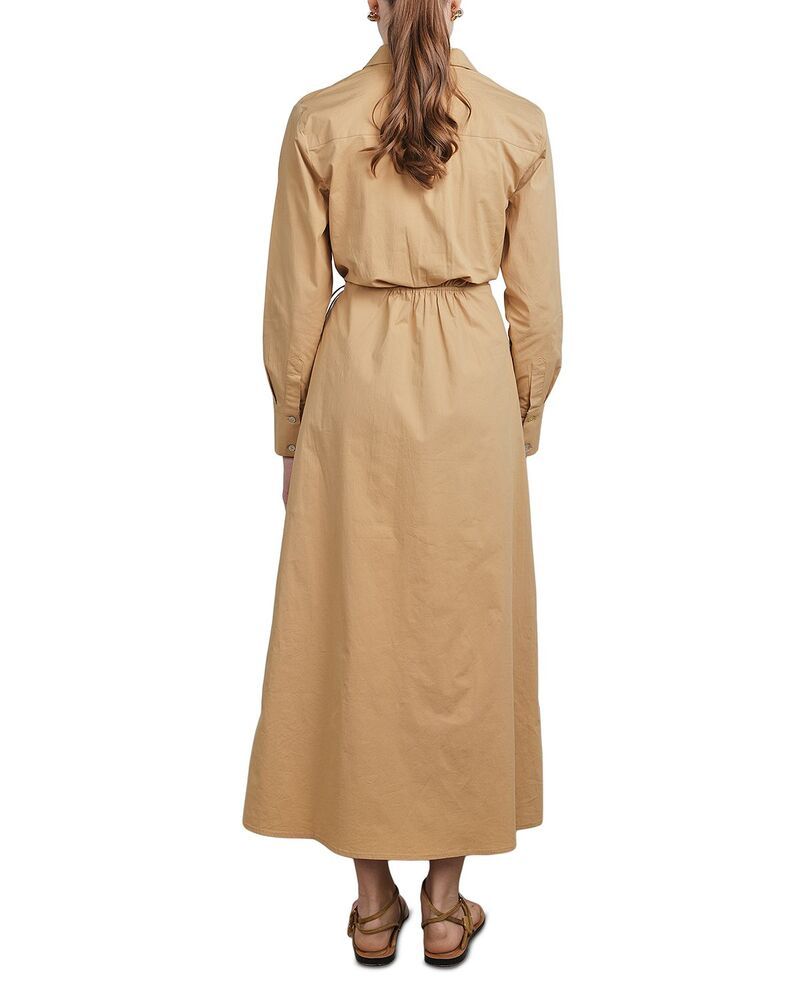 ポイント レディース トップス シャツ ドローコードウエスト マキシ Point Drawstring Waist Maxi Shirtdress Iced Coffee コーヒー