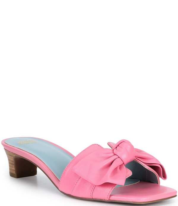 フランセスバレンタイン レディース シューズ ヒール サンダル レザー Frances Valentine Sandy Leather Bow Slide Sandals Pink ピンク
