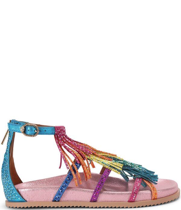 カートジェイガーロンドン レディース シューズ サンダル フリンジ Kurt Geiger London Fringe Crystal Embellished Gladiator Sandals Rainbow