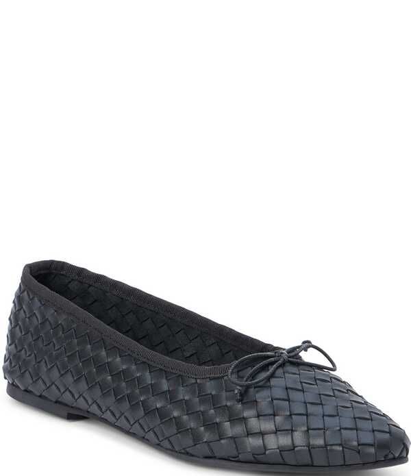 マチス レディース シューズ パンプス レザー Matisse Smith Woven Leather Ballet Bow Flats Black ブラック