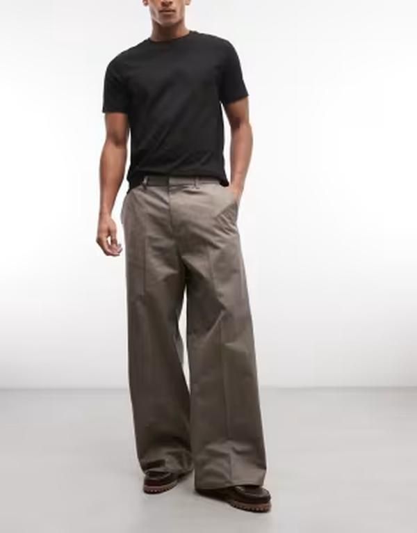 ウィークデイ メンズ ボトムス カジュアルパンツ Weekday loose fit chino pants in mole