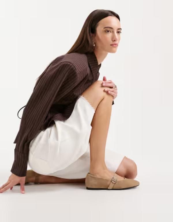 バガボンド レディース シューズ パンプスエード Vagabond Jolin suede Mary Jane ballet flats Nougat ベージュ