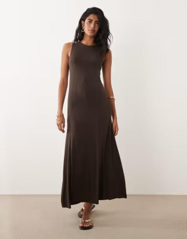 ジェイディーワイ レディース トップス ワンピース ノースリーブ マキシ JDY sleeveless maxi dress BROWN ブラウン