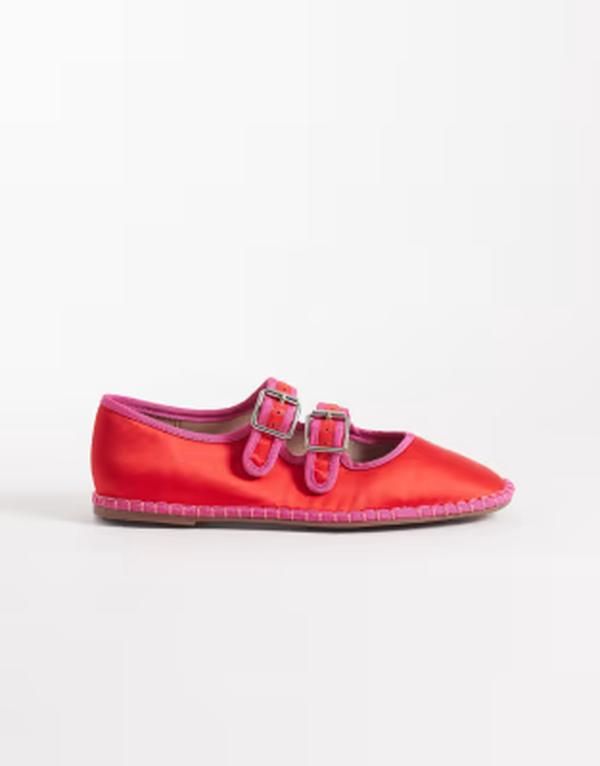 エイソス レディース シューズ パンプス ASOS DESIGN Lumina mary jane ballet flats and REDPINK MIX レッド