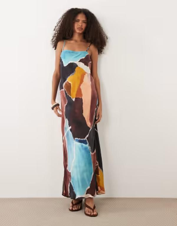 ノーバディーズ チャイルド レディース トップス ワンピース プリント マキシ Nobodys Childarcie square neck cami strap maxi dress multi print Multi マルチカラー