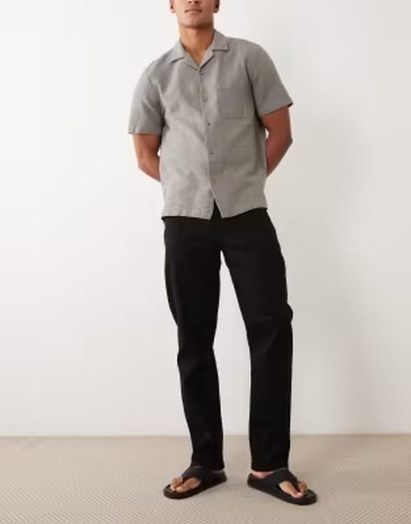 ファーラー メンズ ボトムス デニムパンツ ストレート ジーンズ Farah Norwood straight leg denim jeans Black ブラック