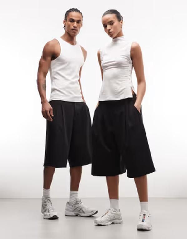 コルージョン レディース ボトムス ハーフパンツ・ショーツ COLLUSION Unisex tailored jorts Black ブラック
