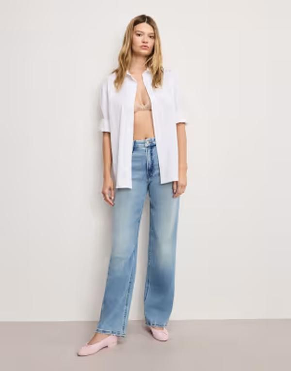 グッドアメリカン レディース ボトムス デニムパンツ ジーンズ Good American softech good true straight jeans in light blue wash MID BLUE ブルー 31,720円
