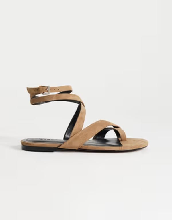トップショップ レディース シューズ サンダル スエード Topshop Erika real suede flat sandals in taupe トープ