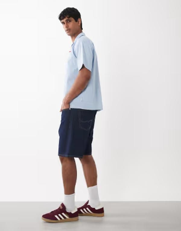 ジャック アンド ジョーンズ メンズ ボトムス ハーフパンツ・ショーツ ショートパンツ デニム Jack Jones Tony loose denim shorts indigo Blue DenimRaw ブルー