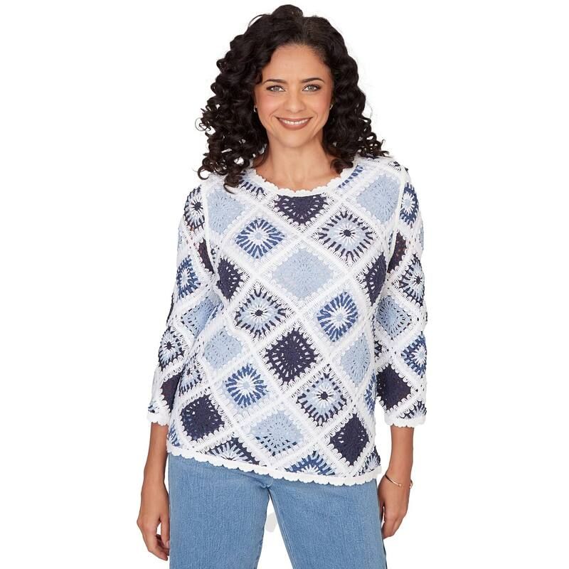 アルフレッド ダナー レディース アウター ニット・セーター Womens Alfredunner Diamond Crochet Sweater Blue ブルー