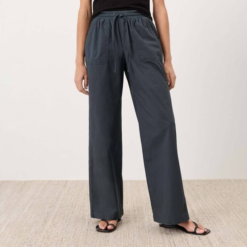 パクト レディース ボトムス カジュアルパンツ ワイドレッグ コットン Pact Organicotton Stretch Poplin Wide Leg Pant Steel Blue ブルー