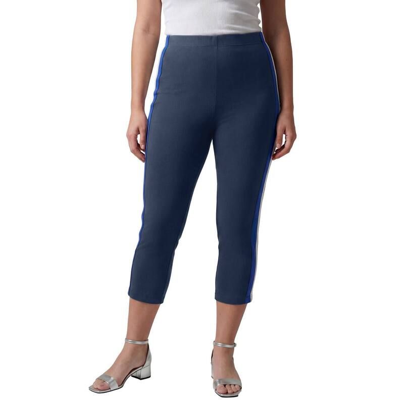 ジェシカロンドン レディース ボトムス カジュアルパンツ プラスサイズ コットン キャップ Jessica London Womens Plusizeveryday Stretch Cotton Capri Legging Navy Dark Sapphire