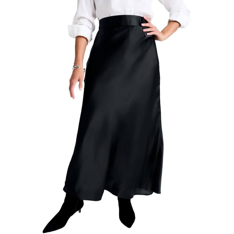 ジェシカロンドン レディース ボトムスカート プラスサイズ サテン マキシ Jessica London Womens Plusize Satin Maxi Skirt Black ブラック