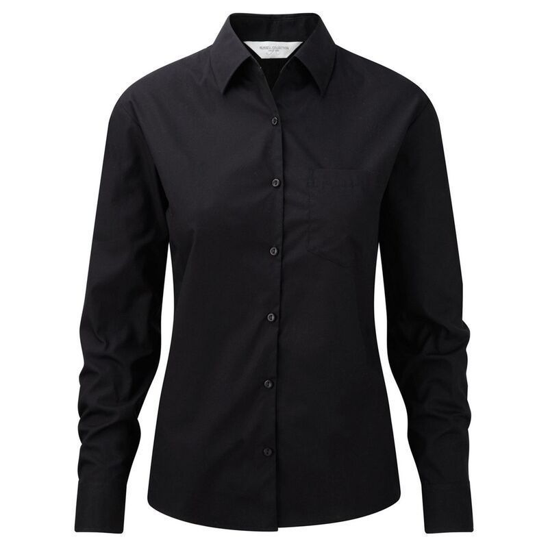 ラッセルアスレチック レディース トップス シャツ コットン 長袖 Russell Athletic Russell Collection WomensLadies Cotton Poplin EasyCare LongSleeved Formal Shirt