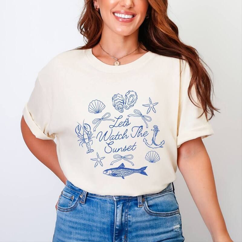 Simply Sage Market レディース トップス Tシャツ グラフィック Simply Sage Market Lets Watch The Sunset Nautical Womens Garment Dyed Graphic TShirt Ivo