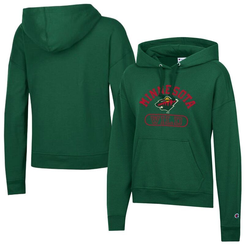 チャンピオン レディース トップス Tシャツ パーカー Womens Champion Green Minnesota Wild Arched Pill Box Hoodie Wld Green グリーン