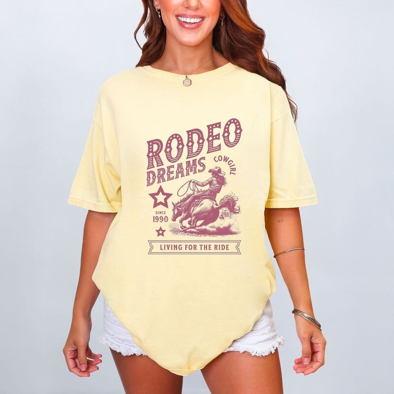 Simply Sage Market レディース トップス Tシャツ グラフィック Simply Sage Market Rodeo Dreams Living For The Ride Womens Garment Dyed Graphic TShirt B