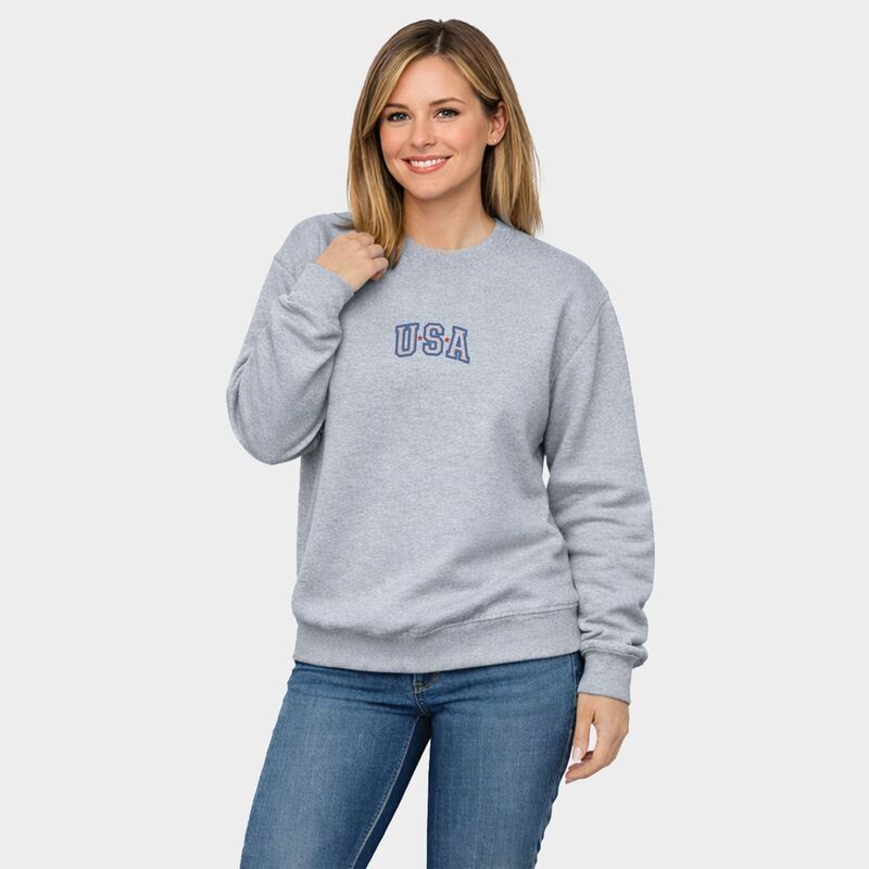 Simply Sage Market レディース トップス Tシャツ スウェット 刺繍 グラフィック Simply Sage Market Embroidered USA Outline Womens Graphic Sweatshirt Graphite グ