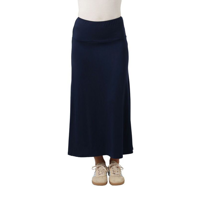 24 セブンコンフォート レディース ボトムスカート A ライン プチ マキシ Petite 24Seven Comfort Apparel A Line Maxi Skirt Navy ネイビー