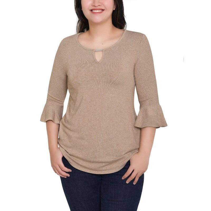 ニューヨークコレクション レディース トップス シャツ NY Collection 34 Bell Sleeve Top Withardware Peppercorn