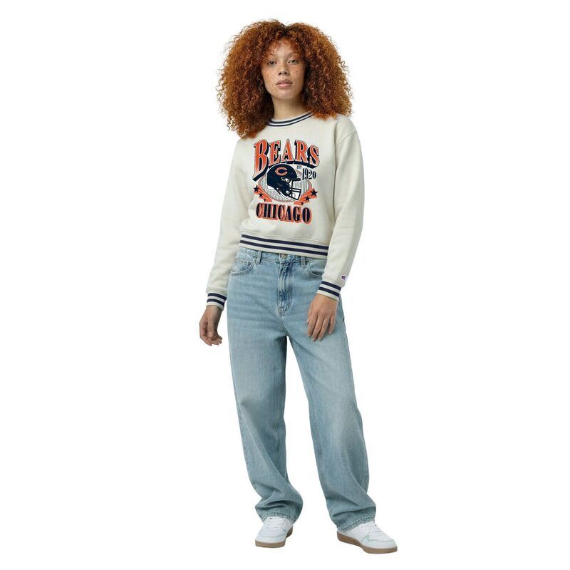 チャンピオン レディース トップス Tシャツ スウェット フリース Womens Champion Cream Chicago Bears Reverse Weave Fleece Sweatshirt Brs Beige ベージュ