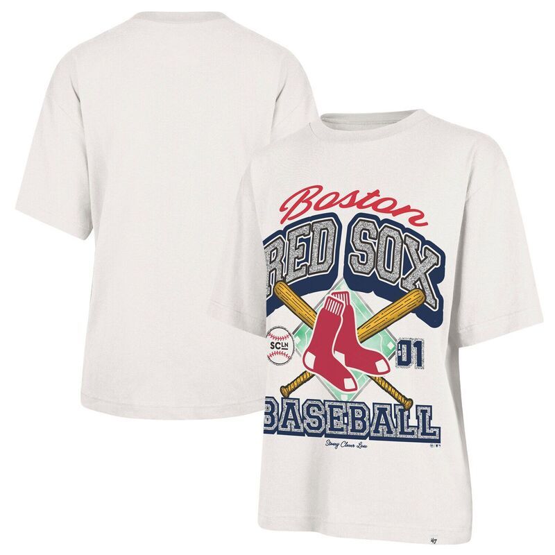 アンブランデッド レディース トップス Tシャツ Unbranded Womens 47 x Stoney Clover Lane Sand Boston Red Sox Crossover Base Foundation TShirt Rsx Multi マ