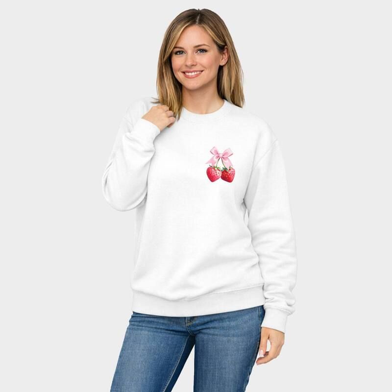 Simply Sage Market レディース トップス Tシャツ スウェット グラフィック Simply Sage Market Coquette Strawberry Watercolor Womens Graphic Sweatshirt White