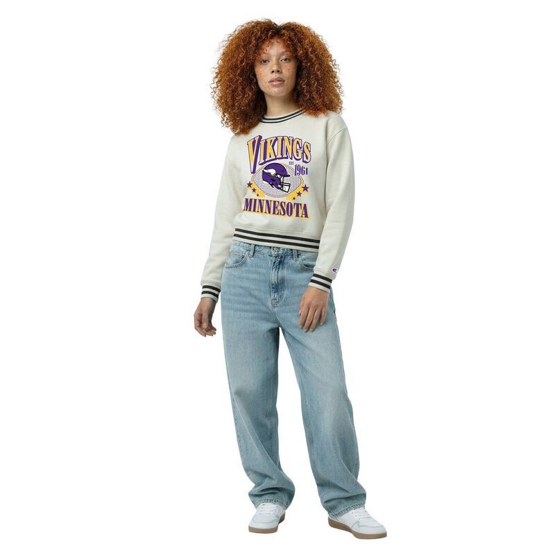 チャンピオン レディース トップス Tシャツ スウェット フリース Womens Champion Creaminnesota Vikings Reverse Weave Fleece Sweatshirt Mvk Beige ベージュ