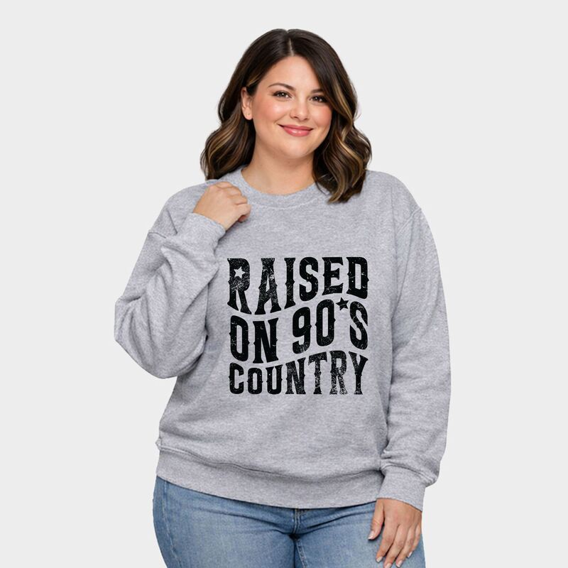 Simply Sage Market レディース トップス Tシャツ プラスサイズ スウェット グラフィック Simply Sage Market Raised On 90s Country Womens Plusized Graphic Sweatshirt