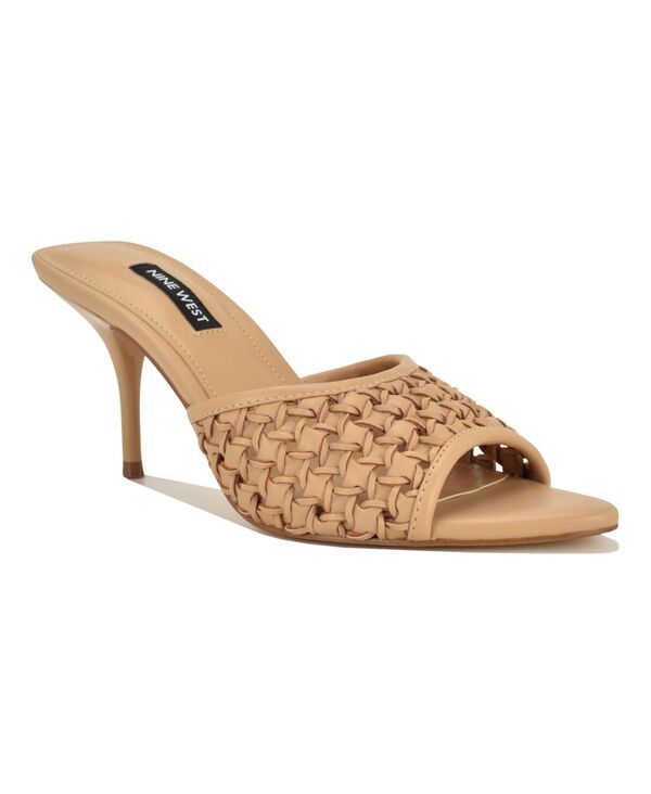 ナインウェスト レディース シューズ スリッポン・ローファー サンダル Nine West Womens Kirela Woven SlipOn Stiletto Dressandals Tan タン