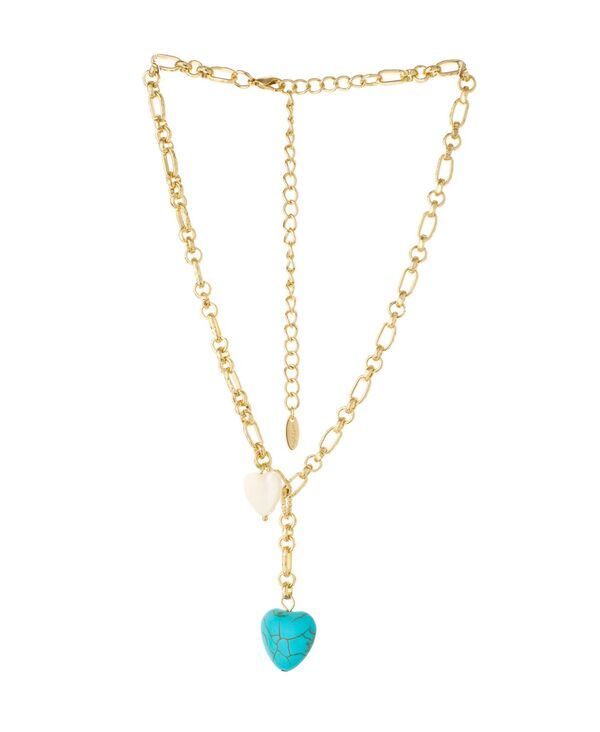 エティカ レディース アクセサリー ネックレス・チョーカー・ペンダントトップ レース ETTIKA 18K Gold Plated Synthetic Turquoise Heart Necklace GoldPlated ゴールド