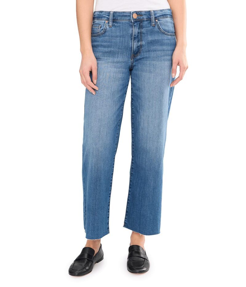 カットフロムザクロス レディース ボトムス デニムパンツ ワイドレッグ KUT from the Kloth Charlotte HighRise Wide Leg with Raw Hem Soaring